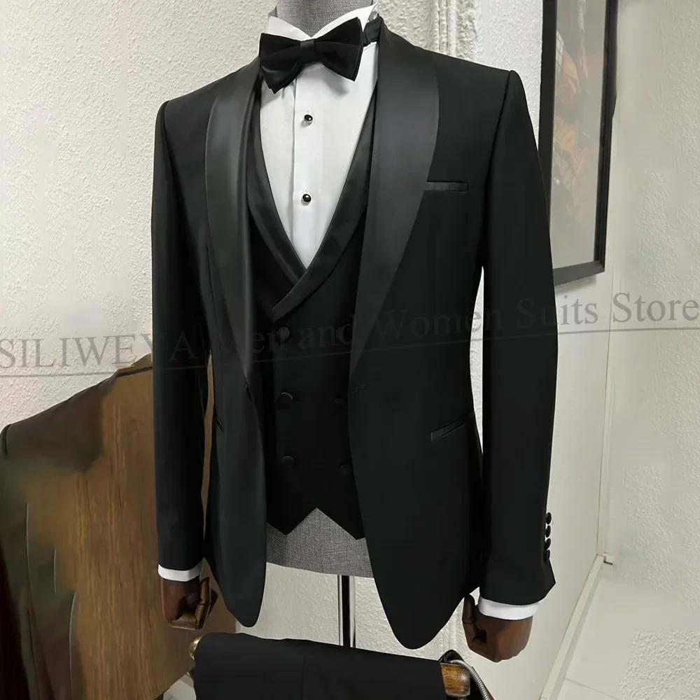 Costumes Noirs 3 Pièces pour Homme