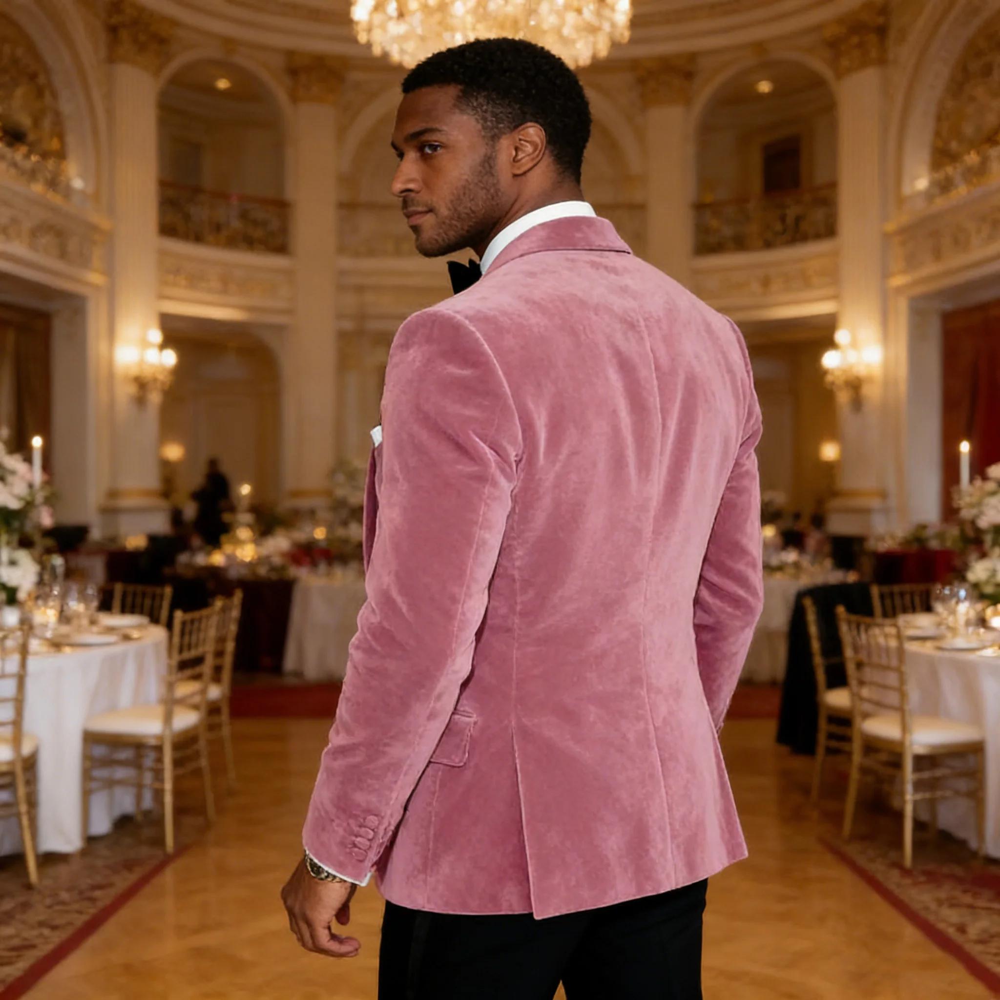 Veste de Costume Homme en Velours Vintage