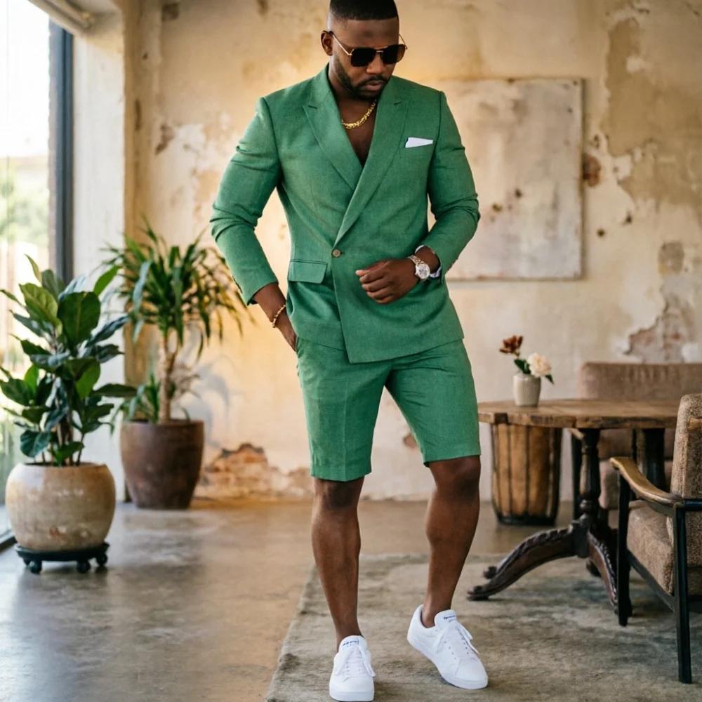 Costume d'été vert sauge pour homme