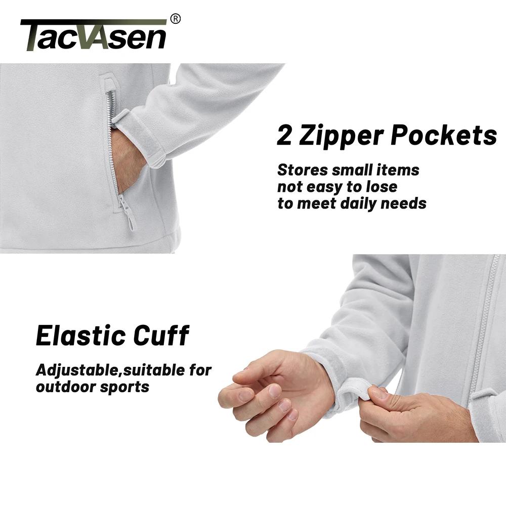 TACVASEN hommes chaleur polaire veste col montant pleine fermeture éclair coupe-vent manteau randonnée travail en plein