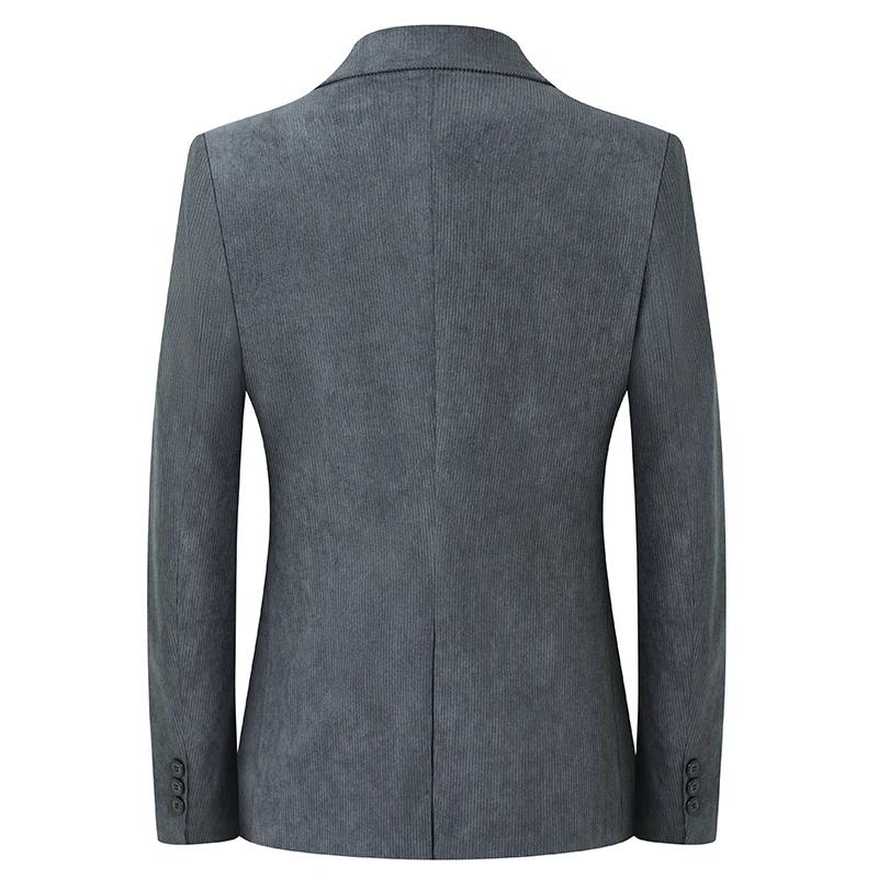 2025 nouveaux blazers en velours côtelé kaki/gris pour hommes