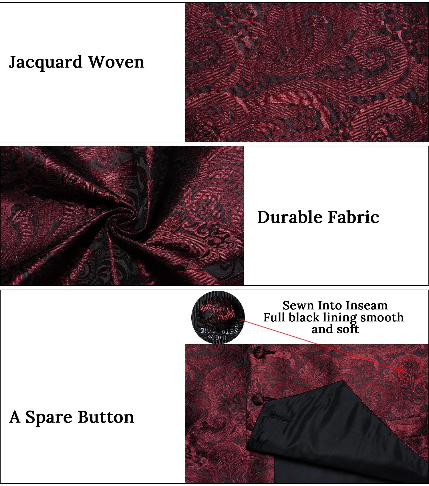 Ensemble complet d'accessoires pour gilet Paisley bordeaux : nœud papillon