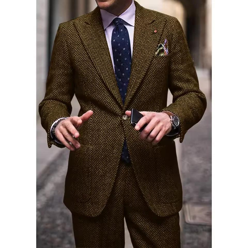 Costume deux pièces à chevrons pour hommes