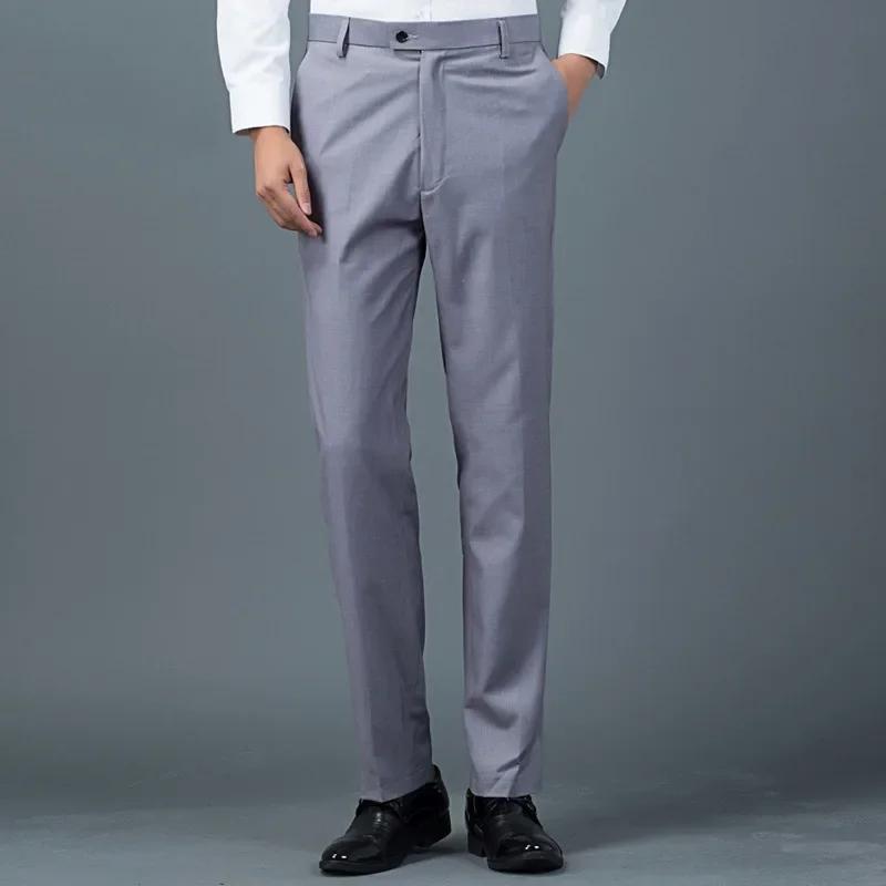 Pantalon de costume noir décontracté pour hommes