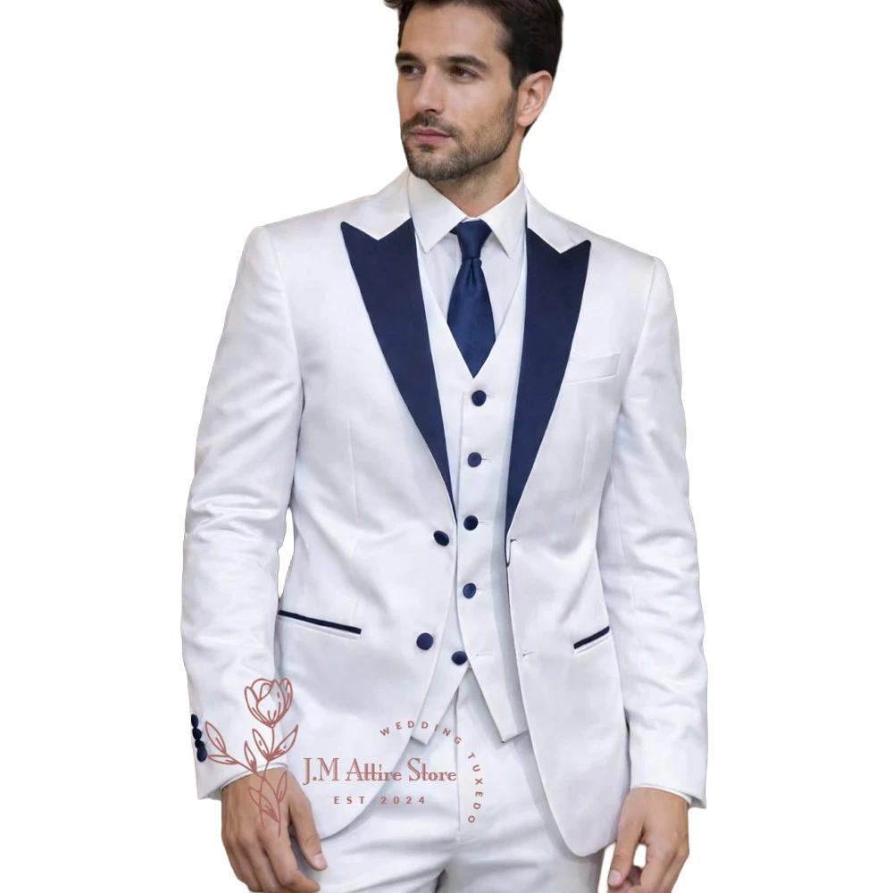 Costume Homme Haute Couture Blanc 3 Pièces – Veste