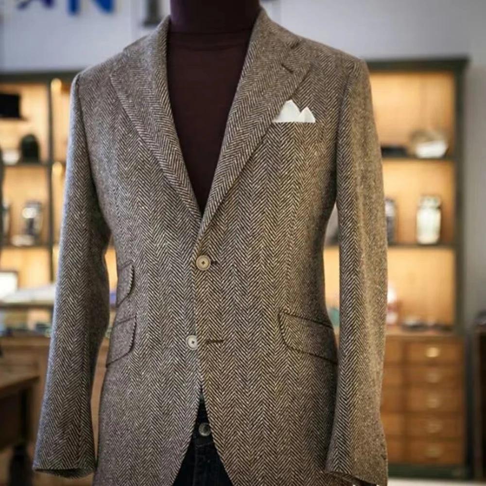 Veste de costume à chevrons pour hommes