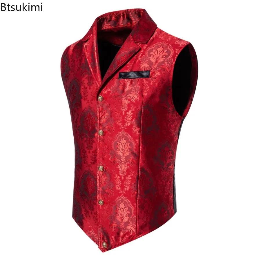 Gilet de Costume Rétro Jacquard pour Homme 2026 – Style Steampunk Gothique