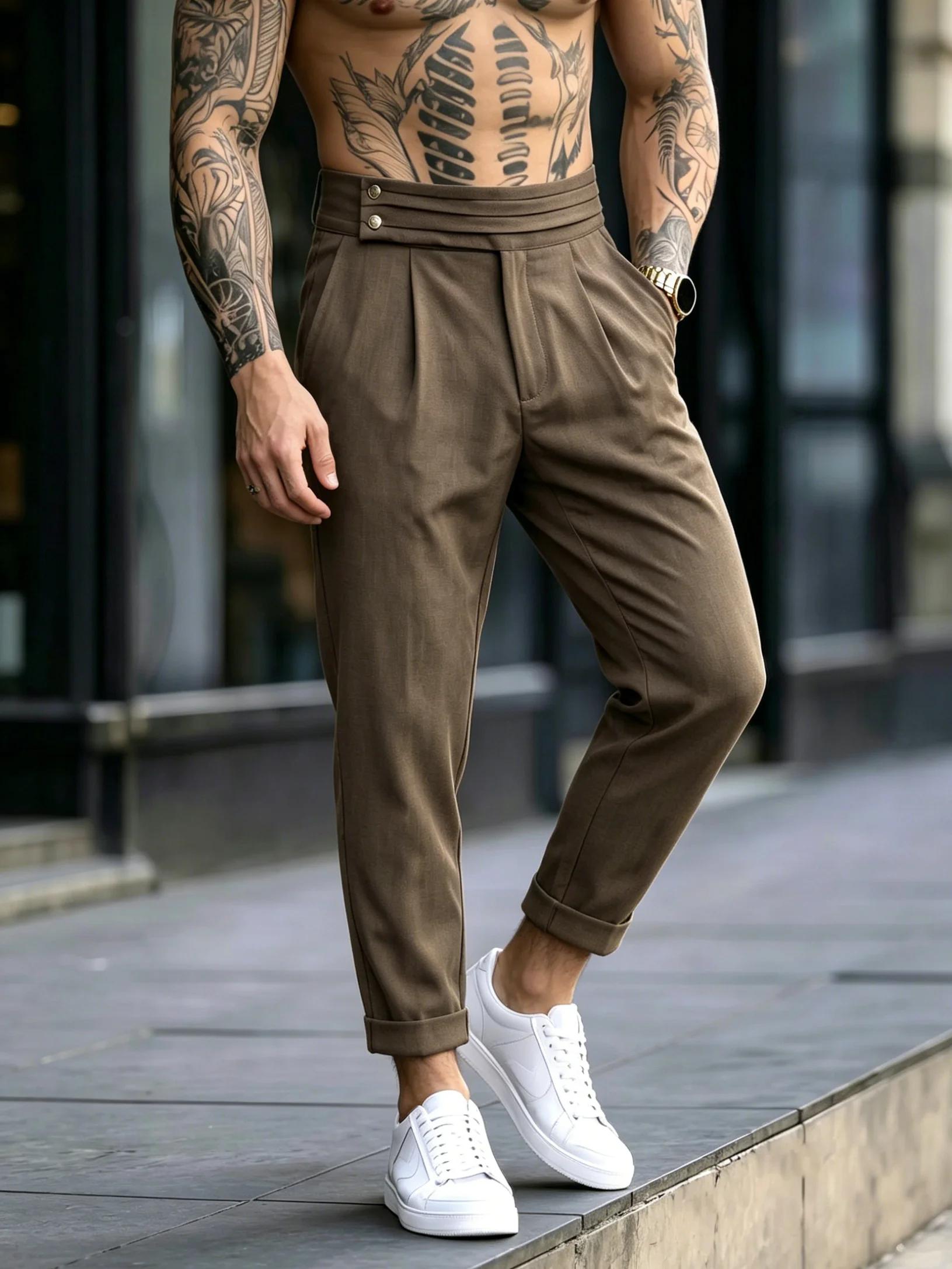 Pantalon de costume fluide de luxe pour homme