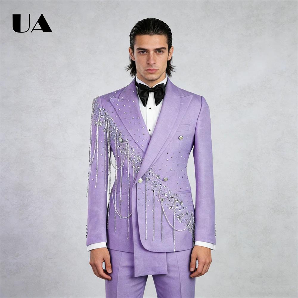 Costume de mariage lilas pour marié