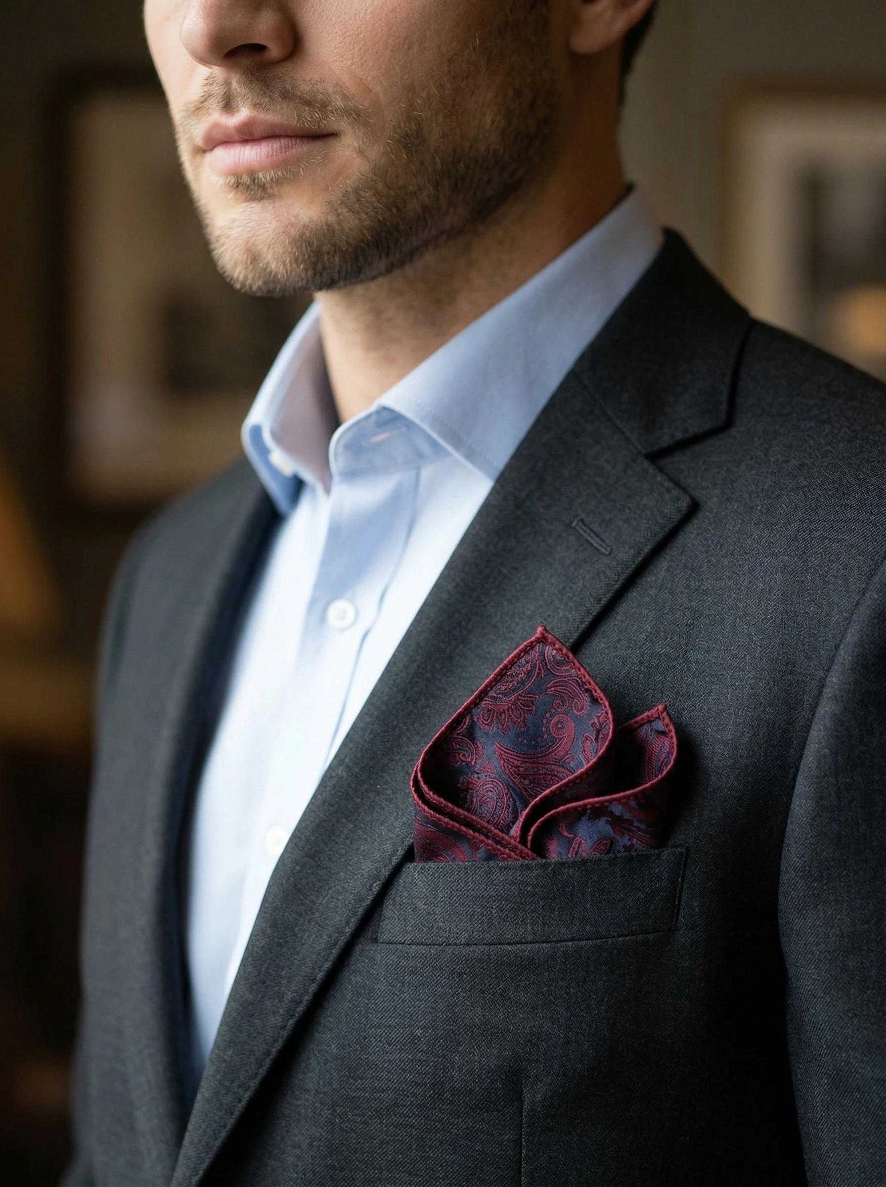 1 Mouchoir de poche pour homme, motif rétro britannique, pour costume