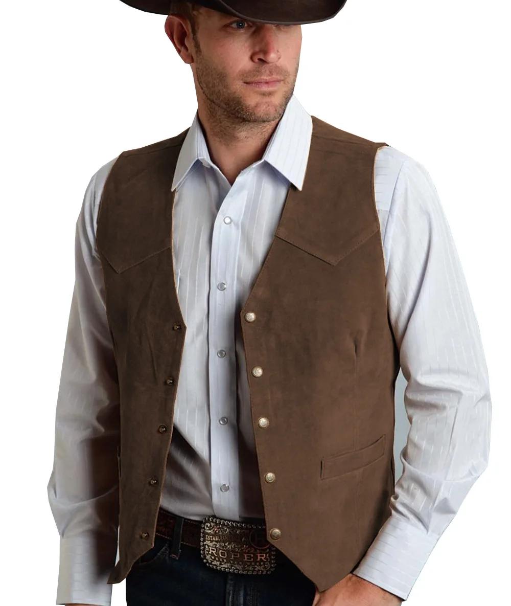 Gilet Homme en Daim Doré – Style Gentleman