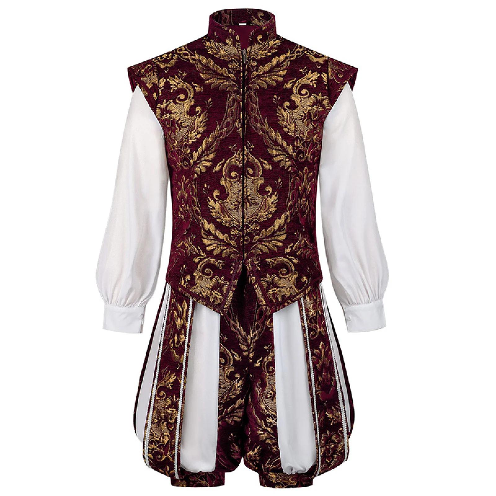 17ème Tudor Prince gilet Costume victorien Colonial Pirate chemise short Renaissance Noble tenue Halloween uniforme ensemble