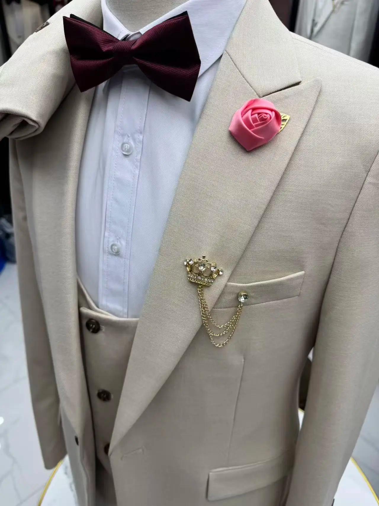 Ensemble de costume élégant décontracté 3 pièces pour homme