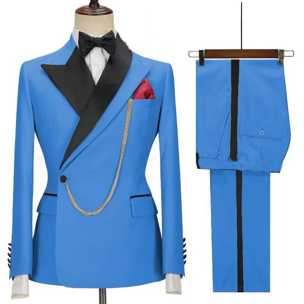 Dernière conception jaune hommes costumes revers à pointe un bouton décontracté mince mâle costume affaires mariage marié élégant 2 pièces Blazer pantalon