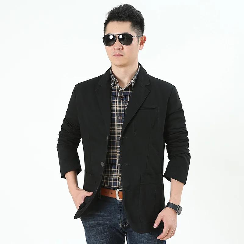 Veste de costume en toile de coton pour hommes