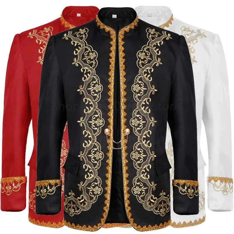 Veste de robe de cour incrustée d'or pour hommes