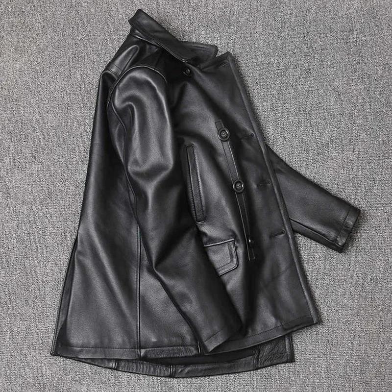 Veste en cuir véritable pour hommes