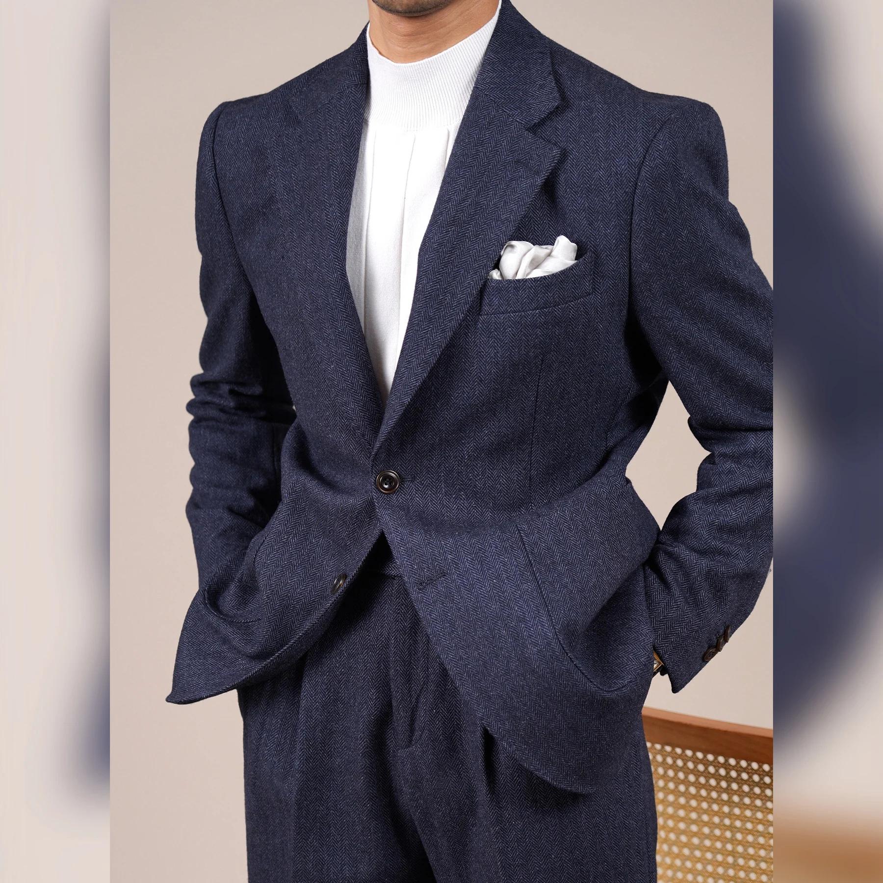 Ensemble de costume en mélange de laine pour hommes