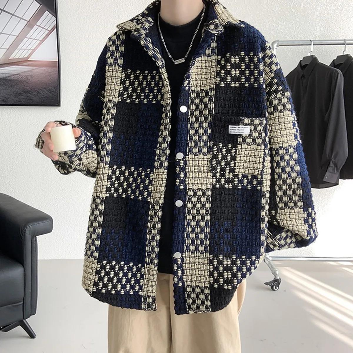 Veste à carreaux surdimensionnée pour homme