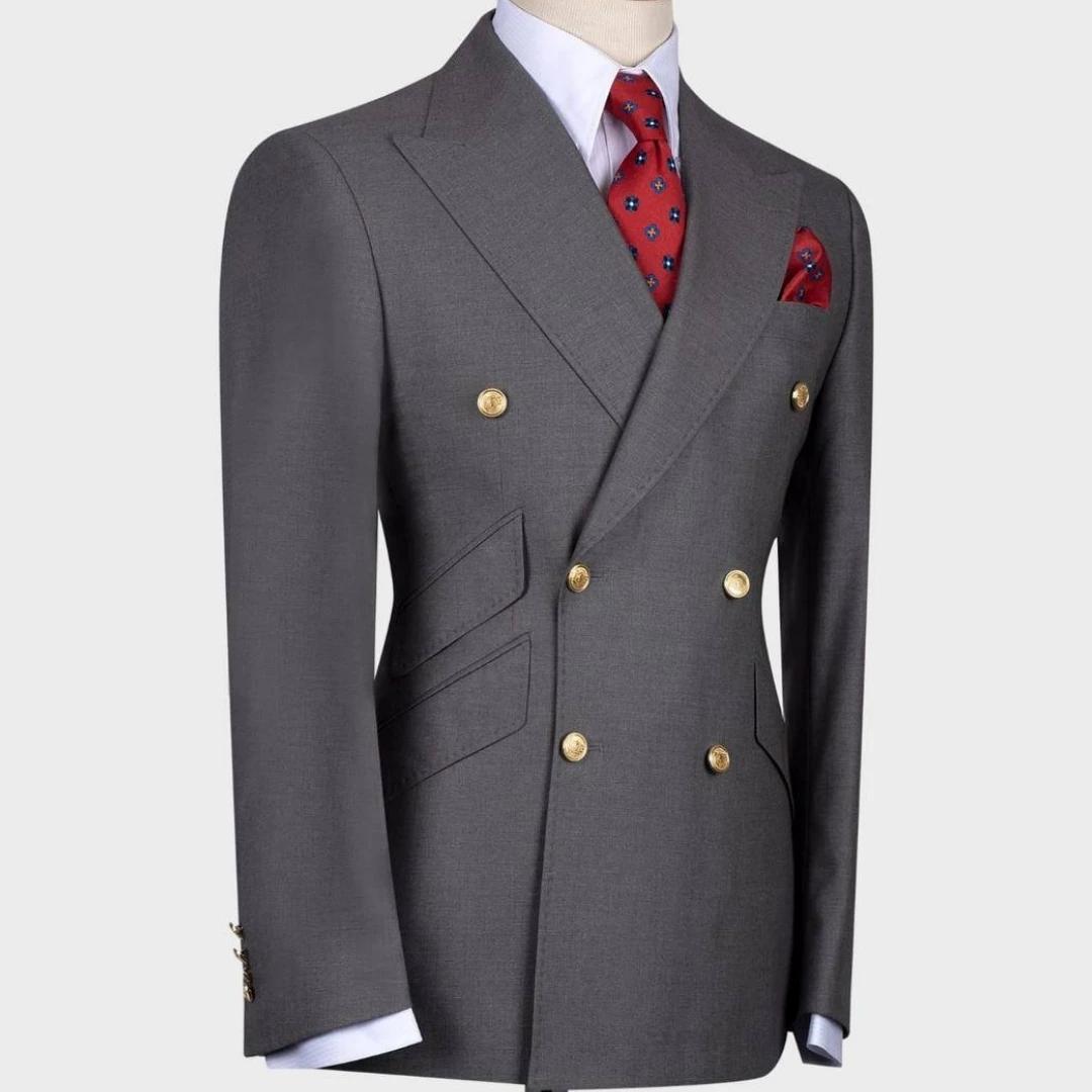 Costume 2 pièces gris foncé pour hommes