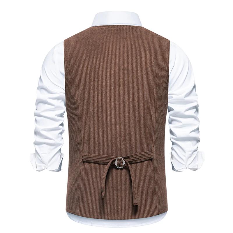 Gilet vintage en velours côtelé pour hommes