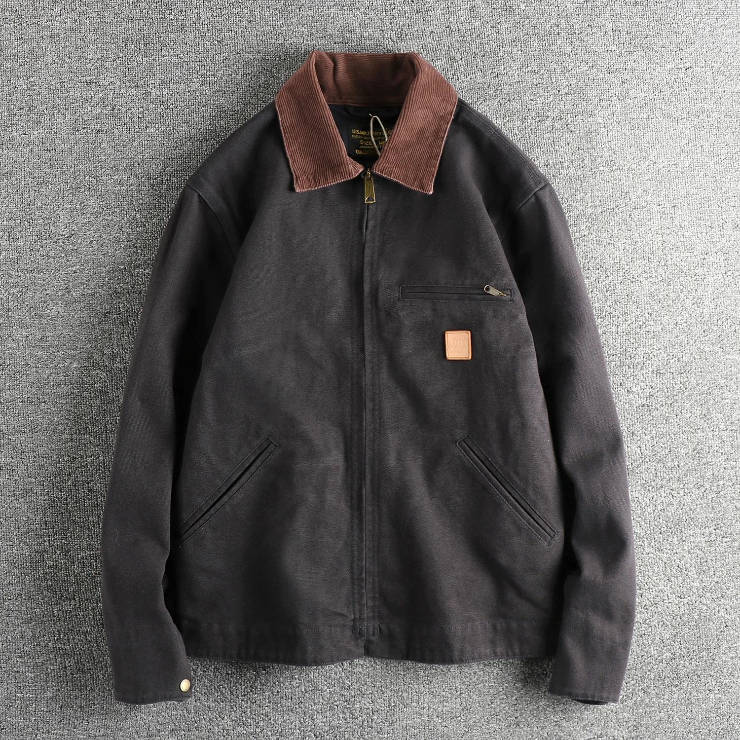 Veste Vintage Tendance en Toile Délavée pour Homme