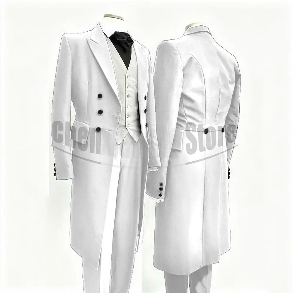 Costumes pour hommes noir mode mariage manteau marié Chic pic revers Double boutonnage costume masculin 3 pièces (Blazer + gilet + pantalon)