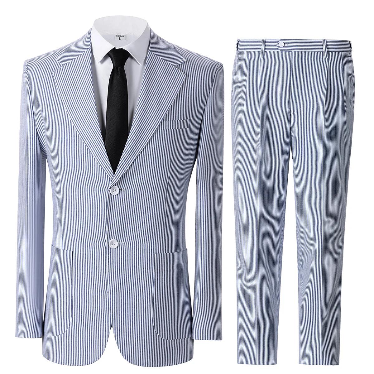 Costumes rayés en Seersucker pour hommes
