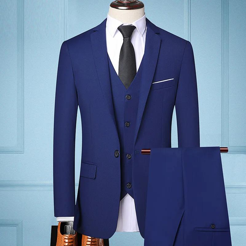 Costume (Blazer + Gilet + Pantalon) pour Homme