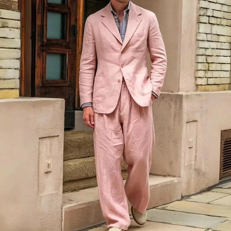 Costume en lin pour homme 2 pièces