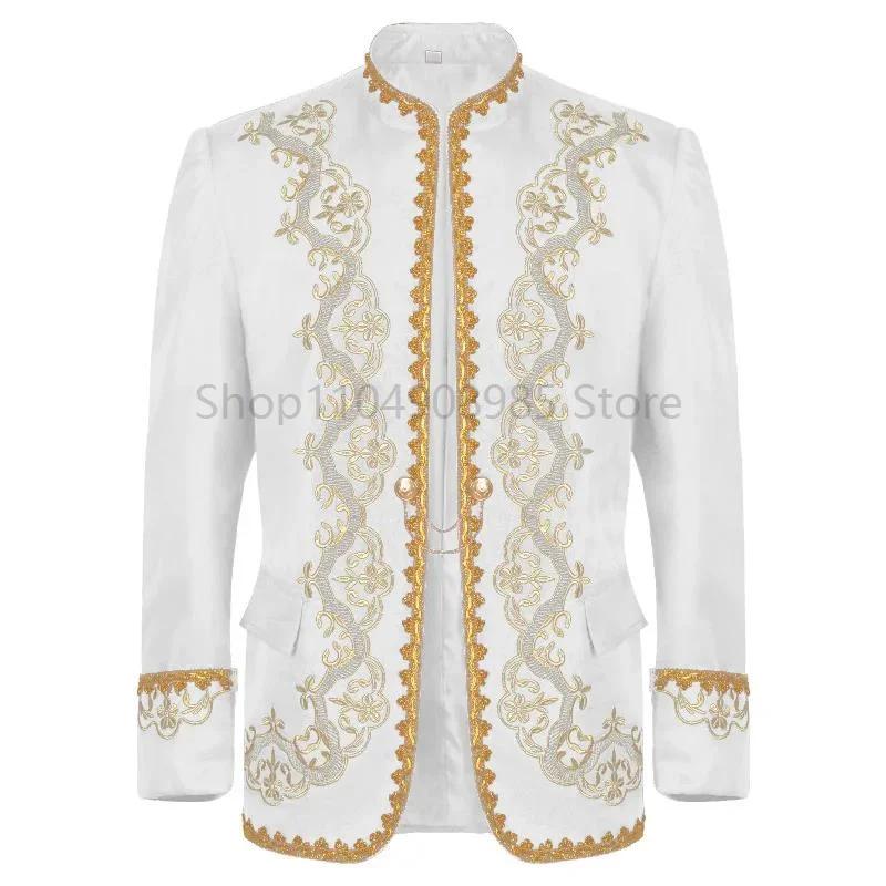 Veste de robe de cour incrustée d'or pour hommes