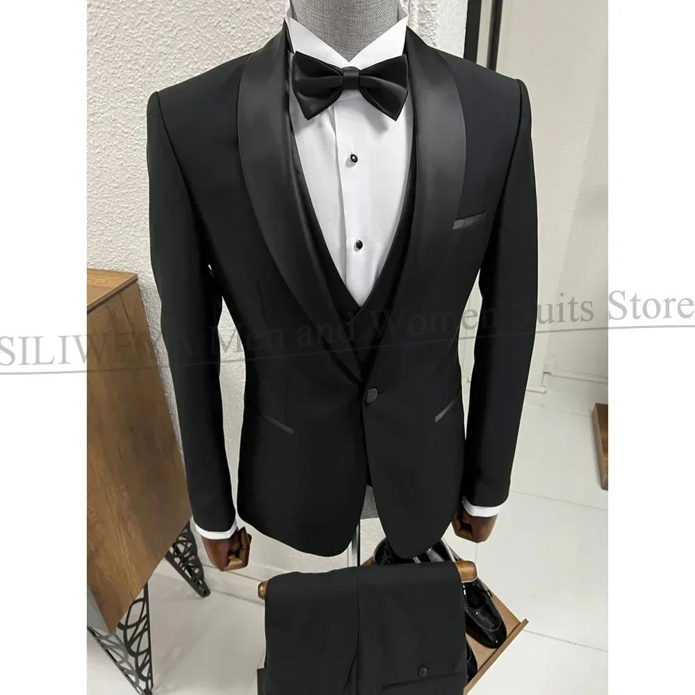 Costumes Noirs 3 Pièces pour Homme