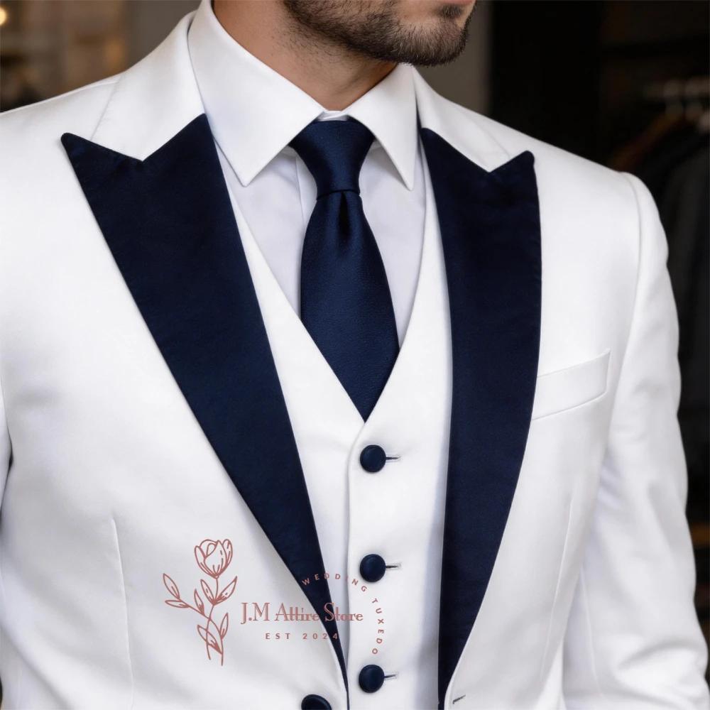 Costume Homme Haute Couture Blanc 3 Pièces – Veste