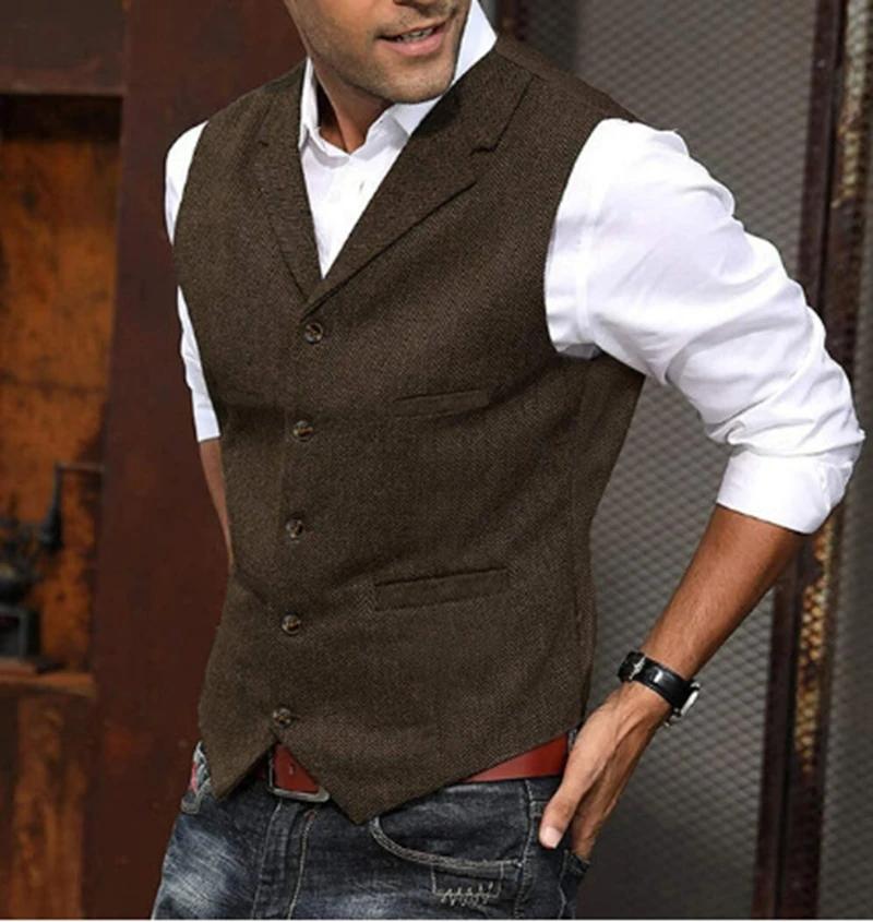Gilet de Costume en Laine pour Homme