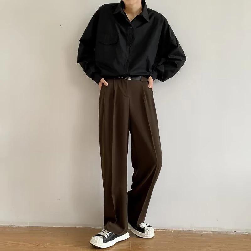 Pantalon de costume marron noir pour hommes