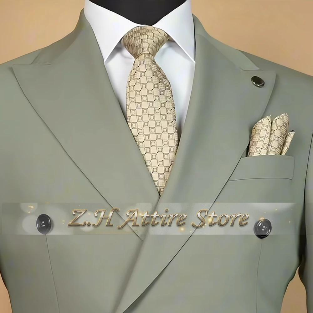 Costume formel pour homme vert sauge 2 pièces