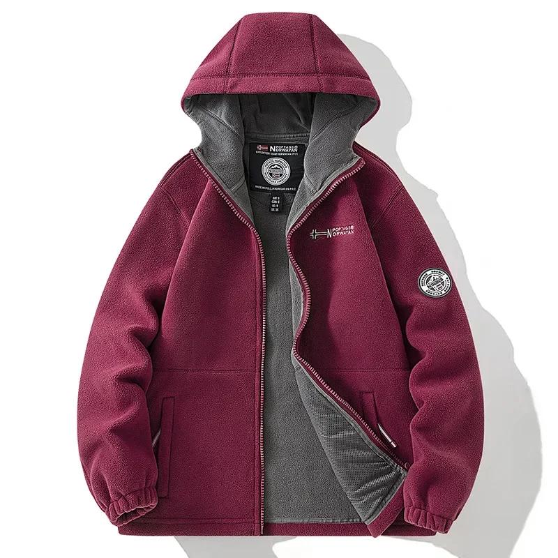 Veste d'hiver épaisse en polaire Double couche pour hommes