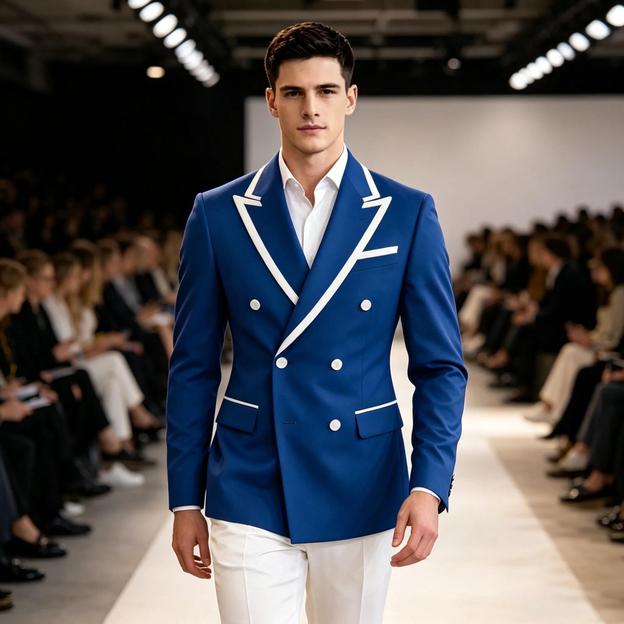 Blazer de costume bleu marine pour homme