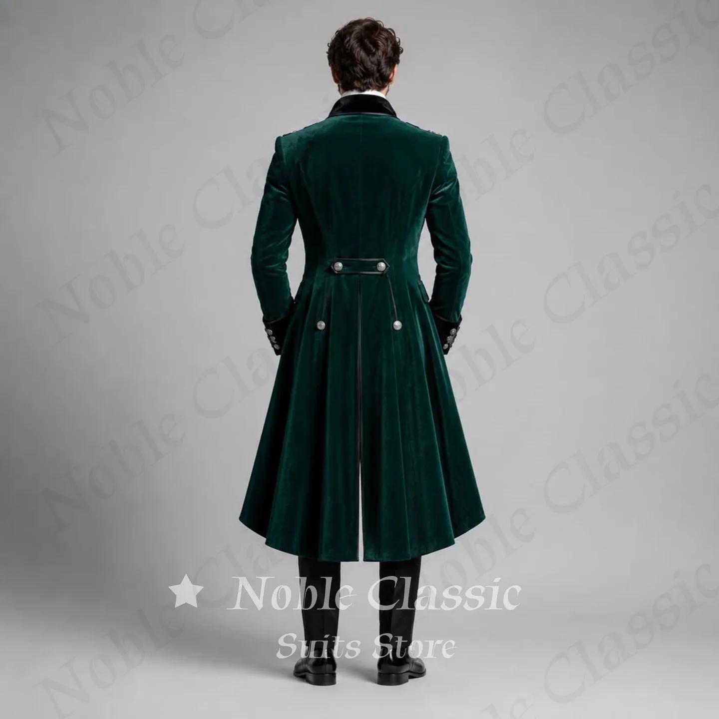 Veste de smoking homme en velours vert foncé