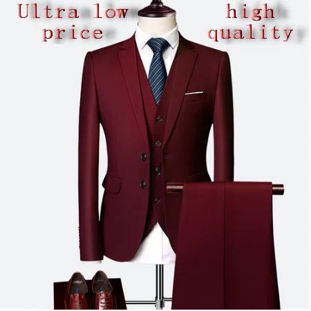 Merveilleux marié mâle mariage bal costume vert coupe ajustée smoking hommes formel affaires vêtements de travail costumes 3 pièces ensembles (veste + pantalon + gilet)