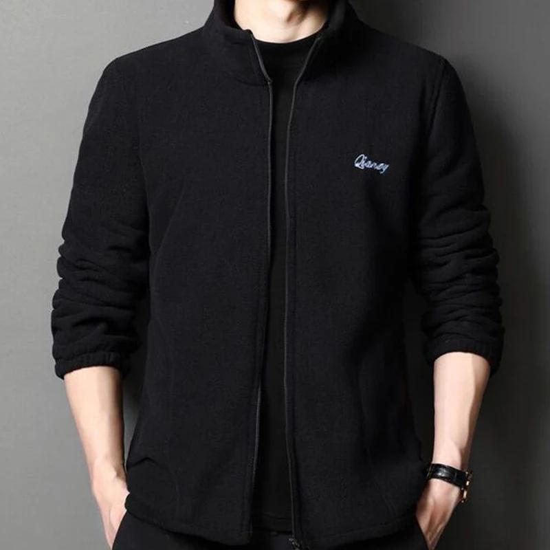 Manteau cardigan en velours à col montant pour hommes