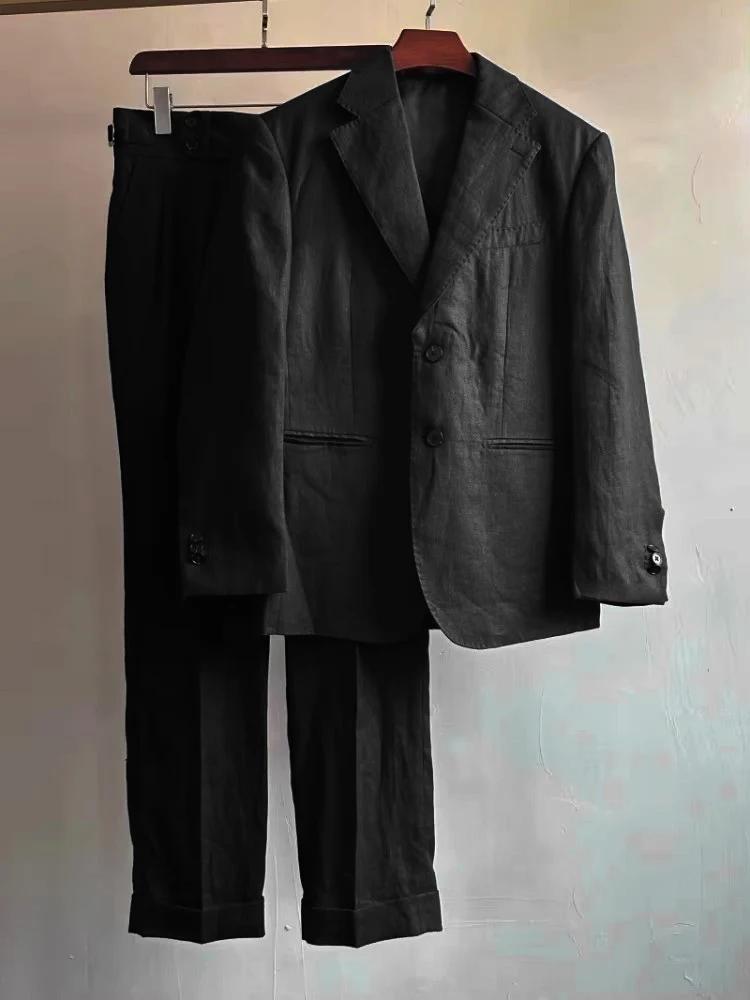 Costume blazer en lin fin pour hommes