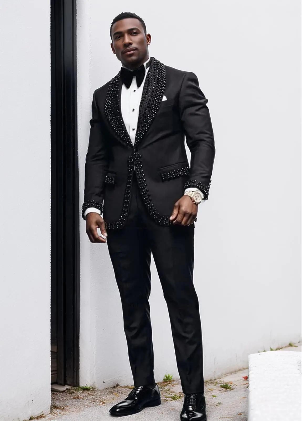 Costumes pour hommes coupe ajustée 3 pièces costume masculin veste gilet avec pantalon smoking de mariage