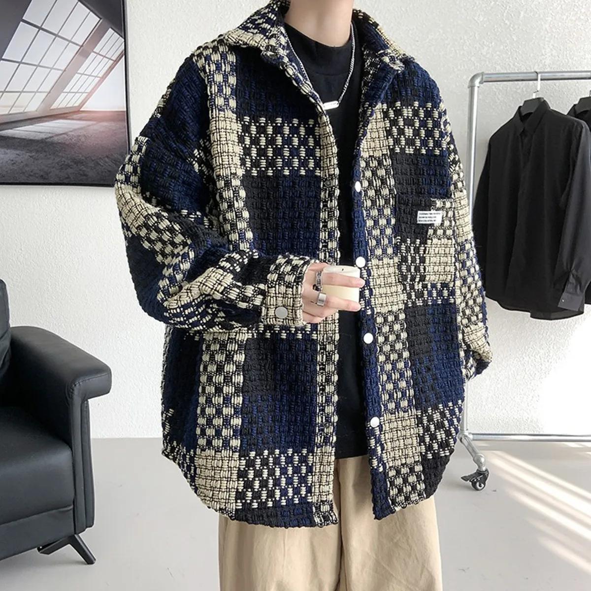 Veste à carreaux surdimensionnée pour homme