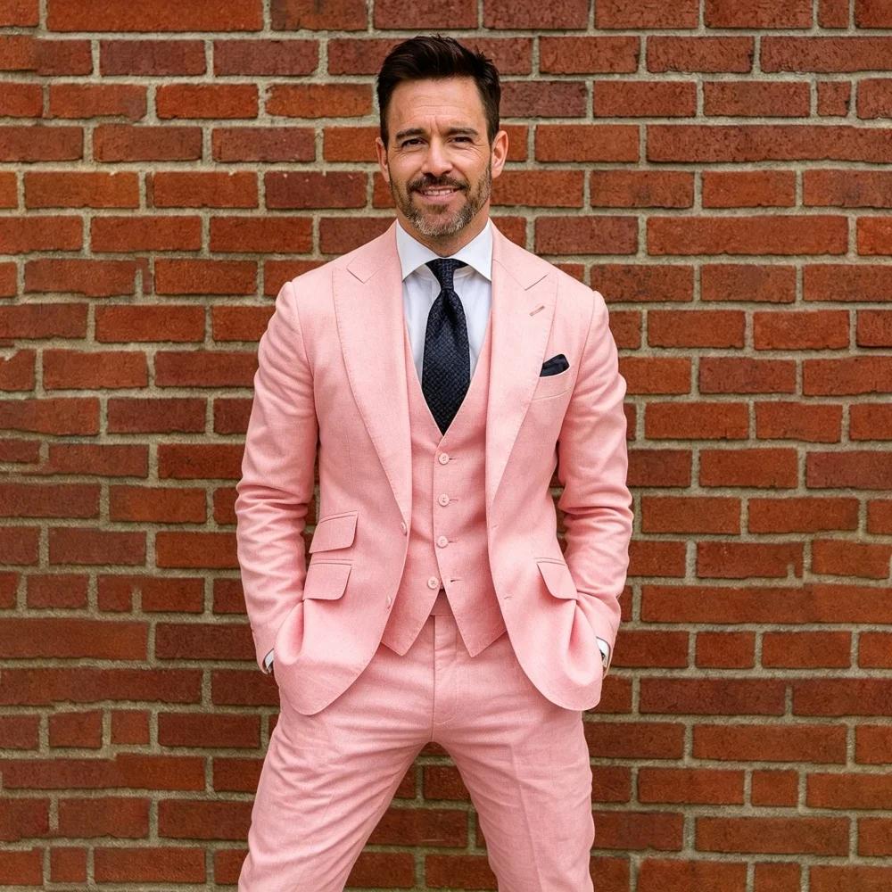Costume homme en lin 3 pièces sur mesure