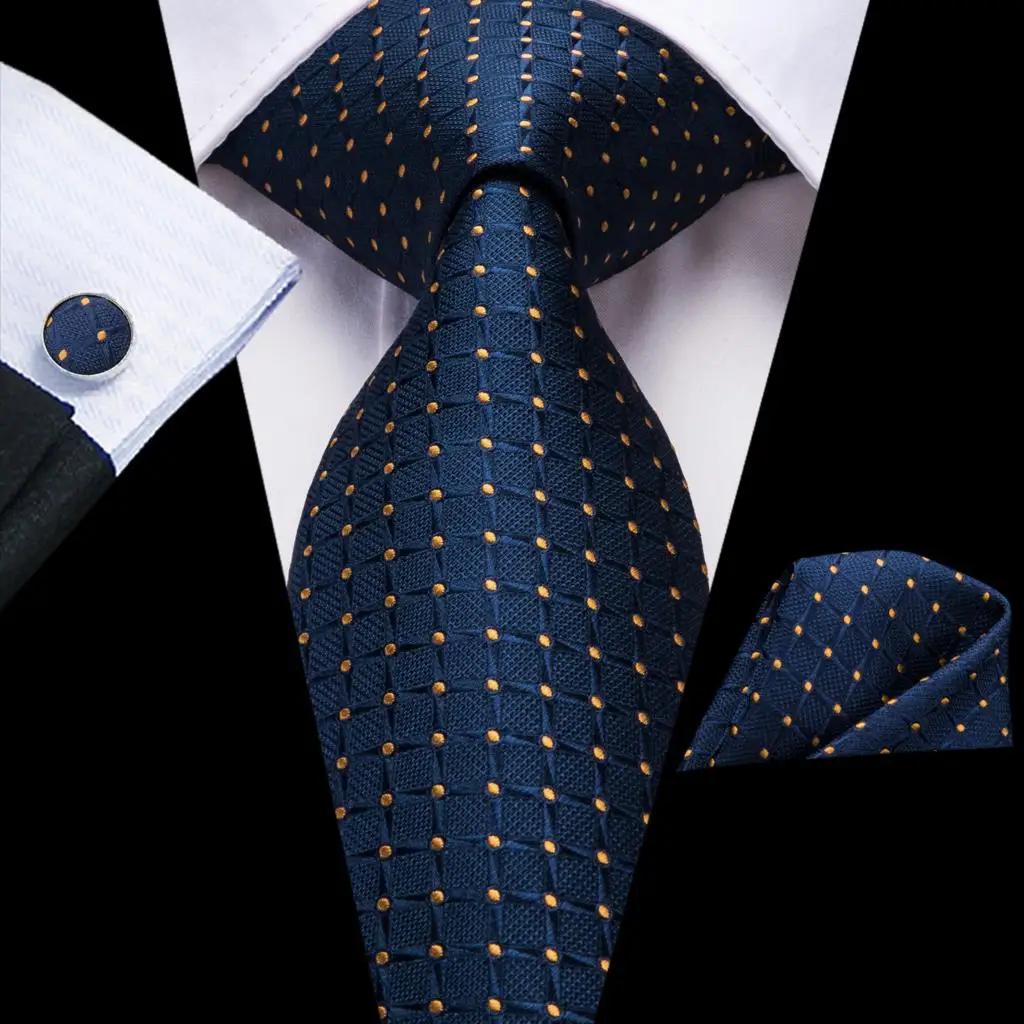 Ensemble cravate et pochette de costume bleu marine pour homme