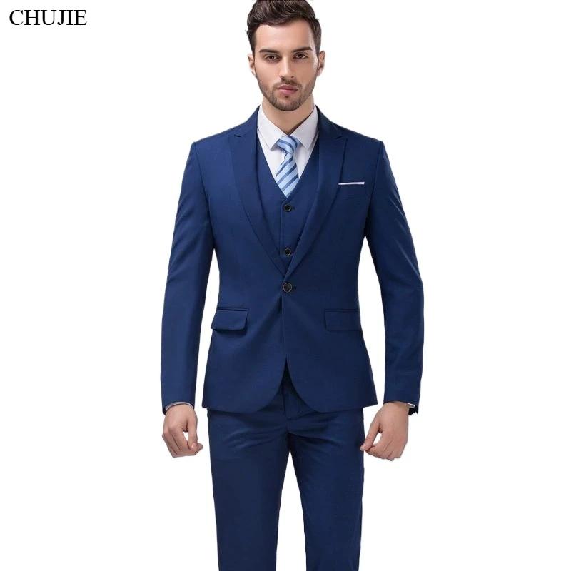Costume hommes élégant pour mariage 3 pièces 2 ensemble vestes gilet pantalon Blazers marié formel complet affaires