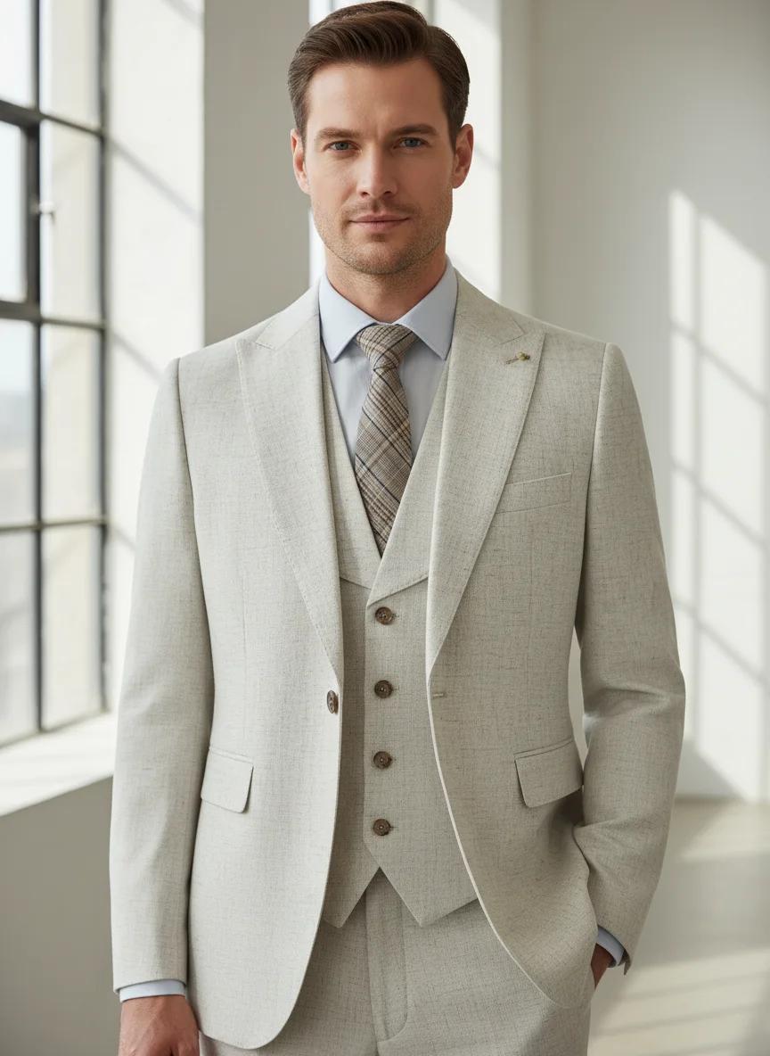 Costumes beiges pour homme