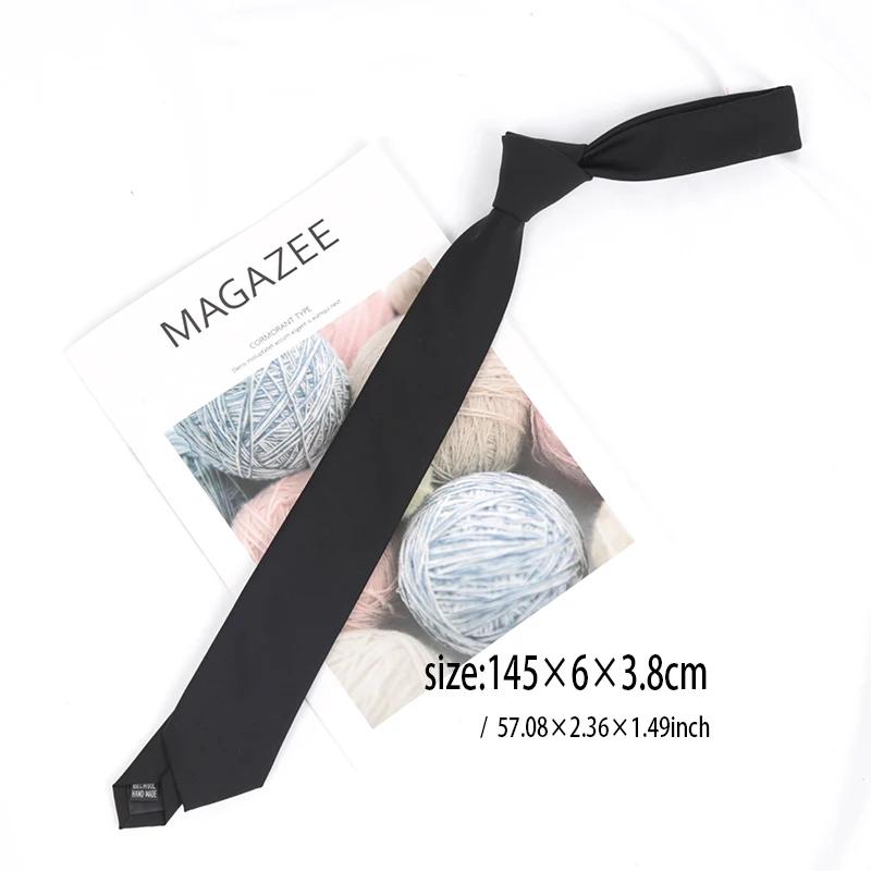 Cravate en coton noir solide pour hommes