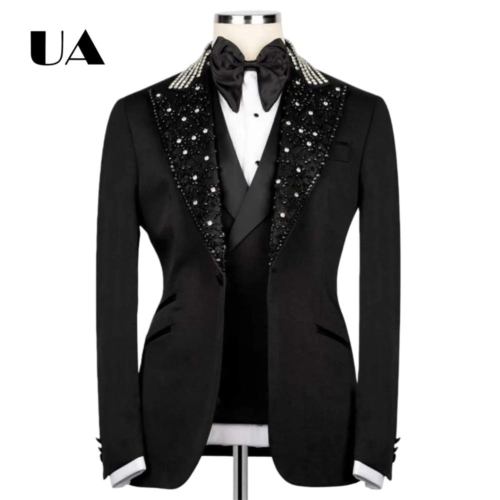 Ensemble de costume de perles de luxe haut de gamme pour hommes